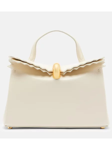 Top Jacquemus skórzany biały