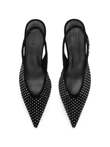 Stras pantofi cu toc Rotate Birger Christensen de catifea slingback negru