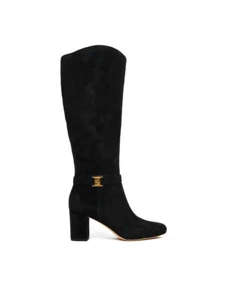 Велурени ботуши Lauren Ralph Lauren Kellie Tl Hl с дебел черно