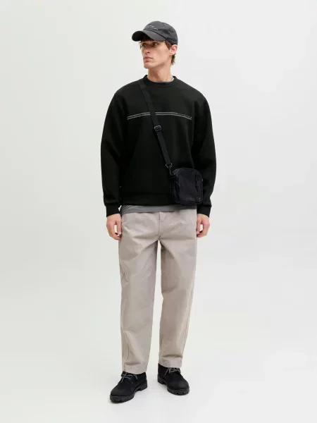 JACK & JONES Mikina Fusion hnedá čierna