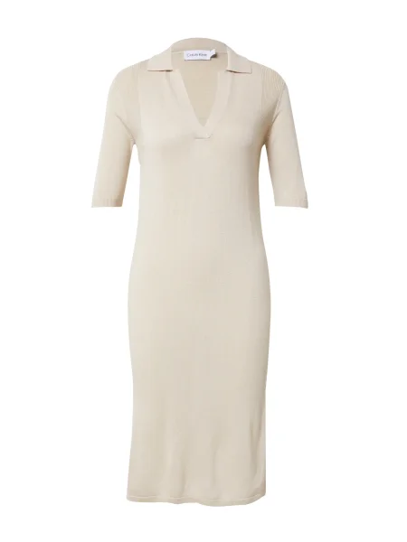 Calvin Klein Rochie tricotat fildeş