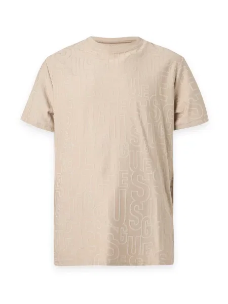 GUESS Tricou bej alb