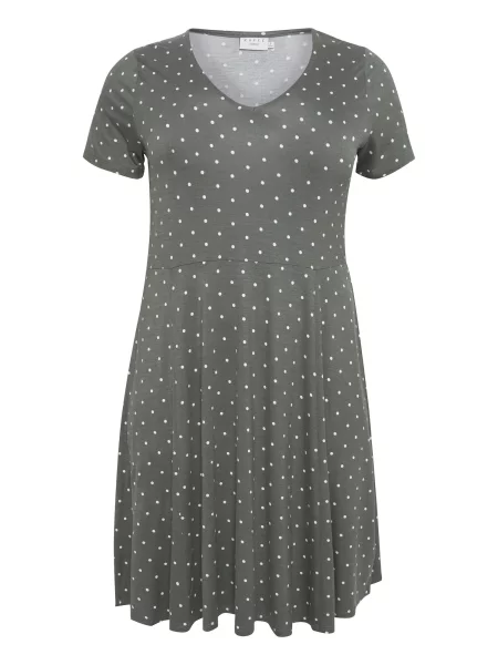 KAFFE CURVE Rochie Rachel verde închis alb