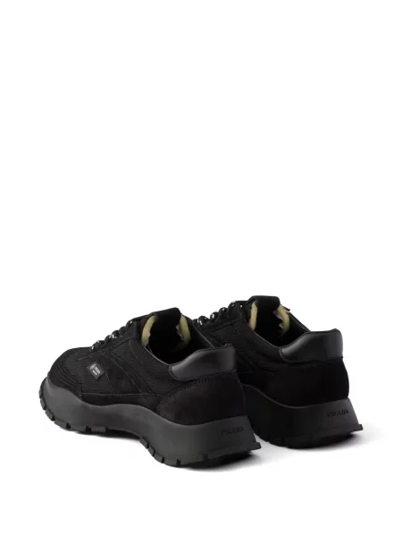Sneakerși Prada din piele de căprioară negru