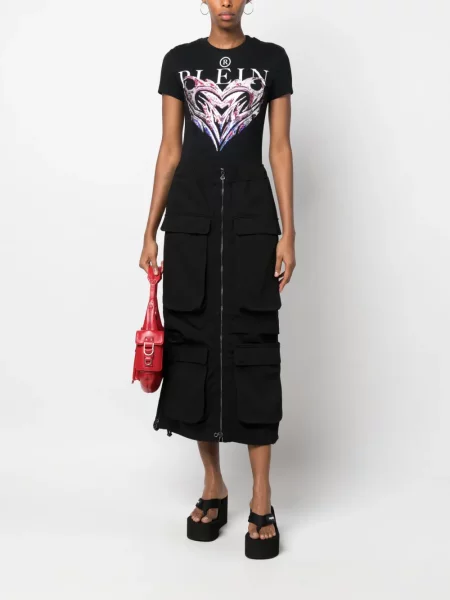 Raštuotas marškinėliai Philipp Plein juoda