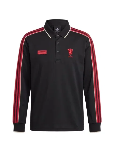 Fotbal tricou polo Adidas cu imagine din jacard negru