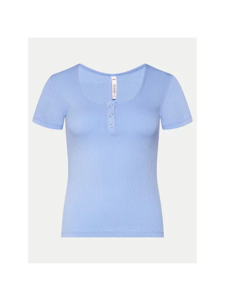 Hunkemöller Zgornji del pižame Henley Regular Fit modra