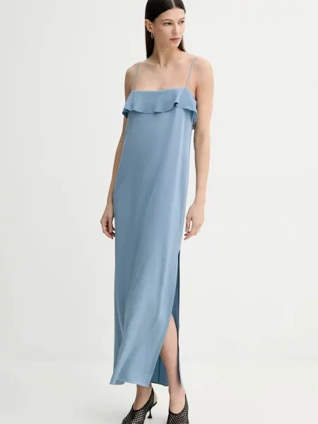 Filippa K rochie maxi drept albastru