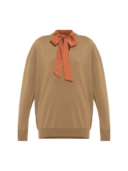Sweter Valentino Garavani wełniany brązowy