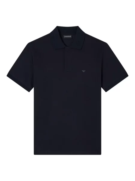 Tricou polo Emporio Armani cu aplicații albastru