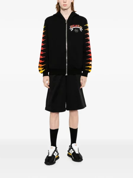 Hanorac cu glugă Philipp Plein cu paiete negru