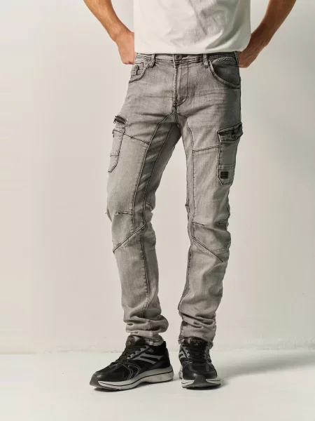 KOROSHI Jeans deschis gri
