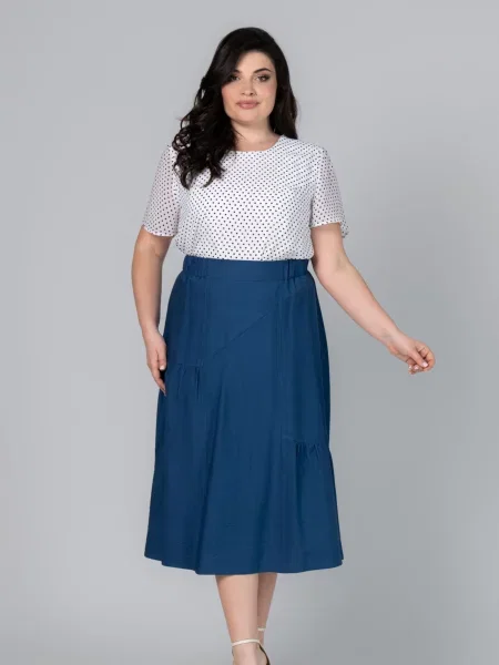 Лляні Спідниці All Posa темно-синій синя