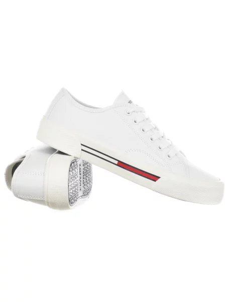 Blugi Tommy Hilfiger cu toc jos alb