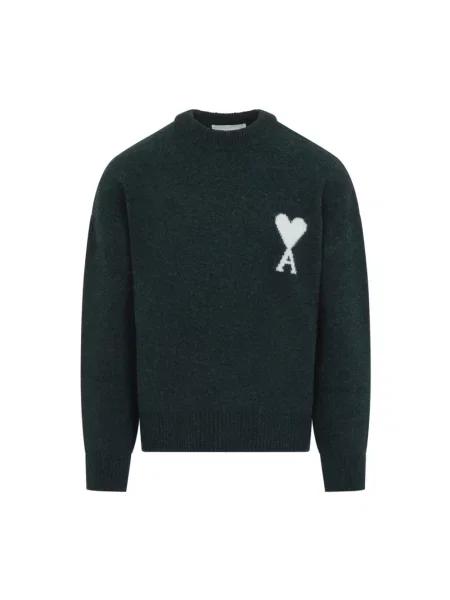 Sweter Ami Paris wełniany zielony