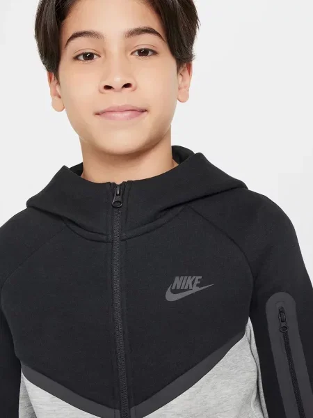 Nike melegítőfelső kapucnival gyerek pamuttal Sportswear Tech Fleece szürke