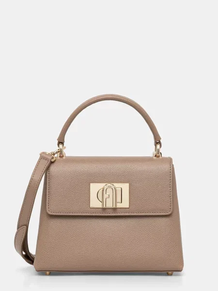 Torebka Furla skórzana beżowa