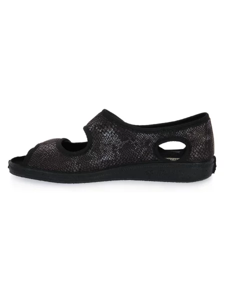Pantofi Emanuela cu model piele de șarpe negru