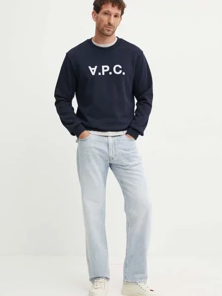 Кофта A.P.C. sweat standard grand vpc GOTS з аплікацією синій