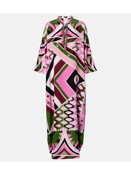 Rochie Pucci din satin cu imagine roz