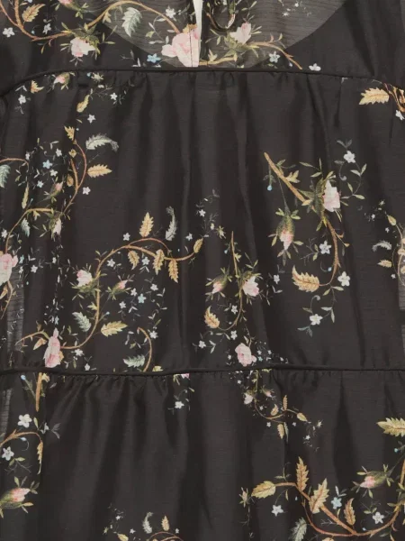 Lung rochie mini Allsaints cu model floral cu imagine negru