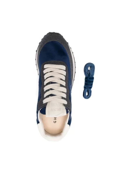 Aksamitne sneakersy Ghoud niebieskie