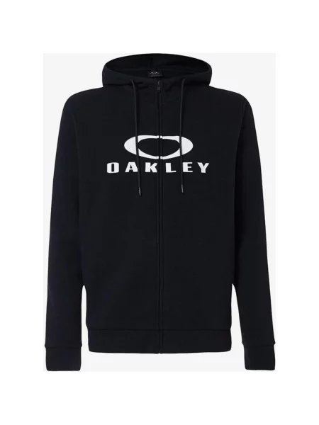 Bluza z kapturem Oakley Bark na całej długości czarno-biała XS biała