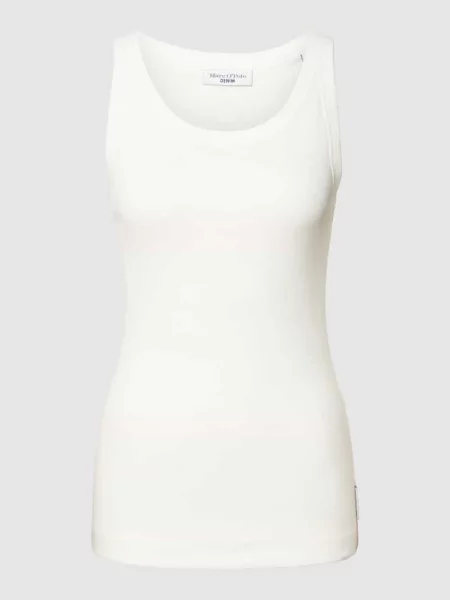 Top Marc O'polo Denim z dekoltem w łódkę biały