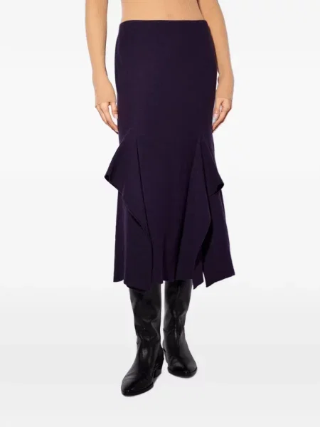 Fustă midi Liviana Conti tricotate cu volane violet