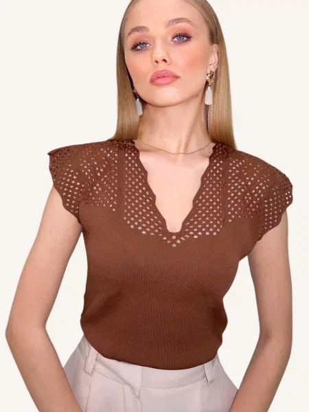 Trend Alaçatı Stili Pulover rjava