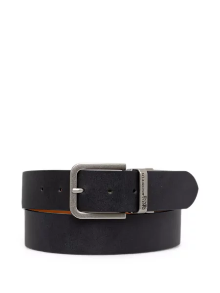 Reversibil curea Karl Lagerfeld Jeans cu autograf negru