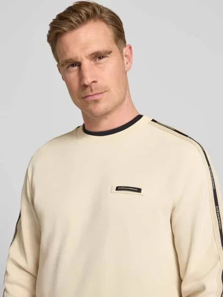 Bluza z detale z logo i okrągły dekolt Ea7 Emporio Armani szara
