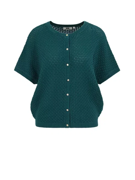 WE Fashion Geacă tricotată închis verde