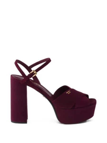 Sandale Prada din piele de căprioară cu platformă violet