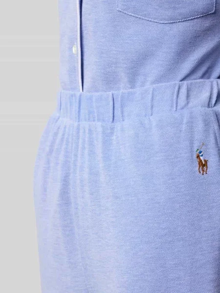 Piżama z wyhaftowanymi logo model ‘OXFORD Madison’ Polo Ralph Lauren niebieska