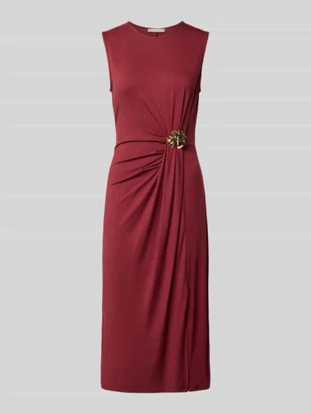 Sukienka midi o kroju slim fit z mieszanki z marszczeniami Christian Berg Woman Selection