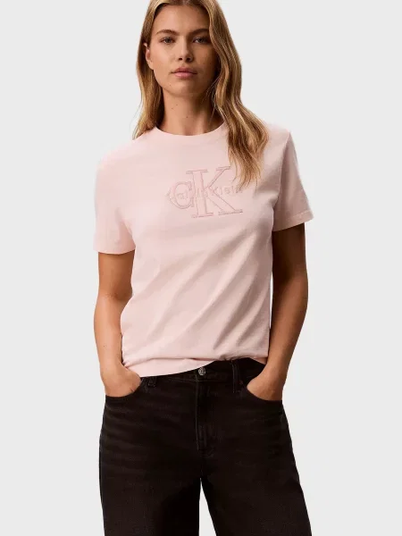 Детская футболка Calvin Klein Jeans розовая