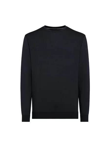 Dzianinowy sweter Rrd niebieski