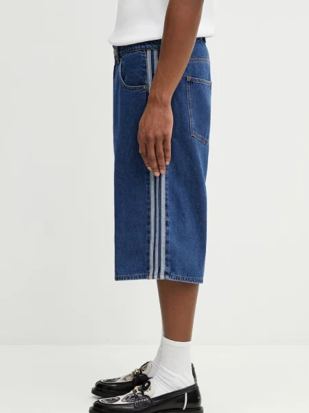 Adidas Originals pantaloni scurți jeans Firebird albastru