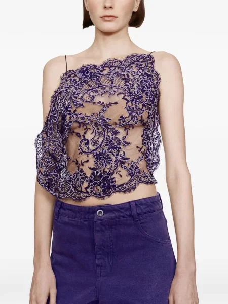 Top Christopher Esber din dantelă violet