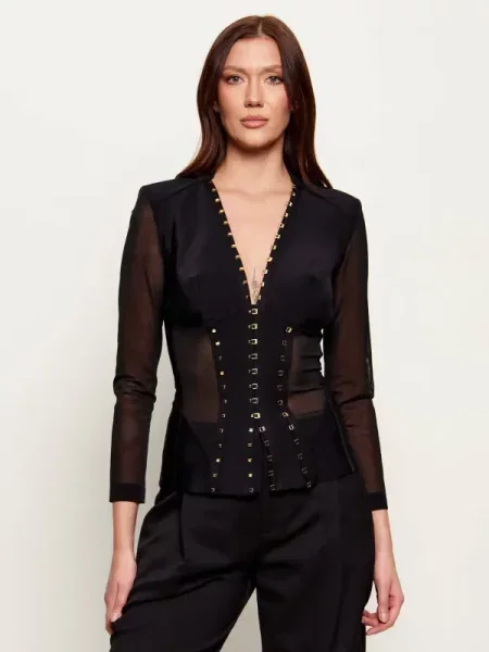 Elisabetta Franchi Bluză negru