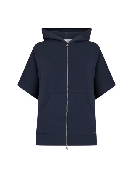 Bluza z kapturem Max Mara z kapturem niebieska