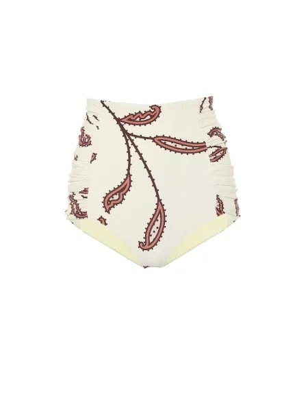 Bikini Johanna Ortiz cu talie înaltă alb