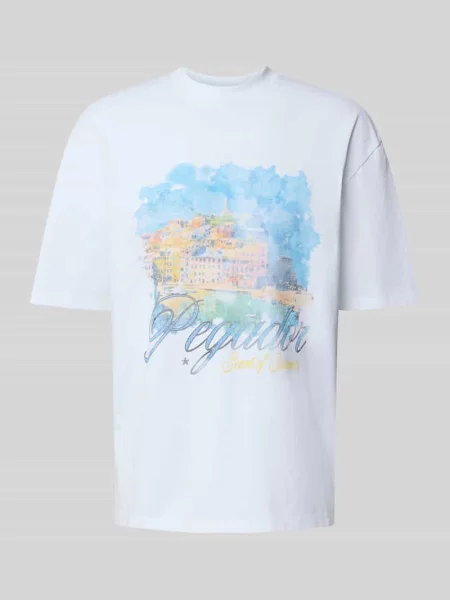 T-shirt o kroju oversized z nadrukiem z motywem model Sanji' Pegador biała