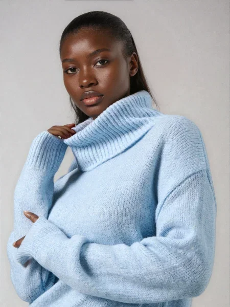 Класичний гольф із домішкою вовни синій