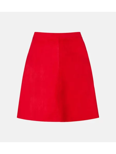 Fustă Stouls din piele de căprioară roșu