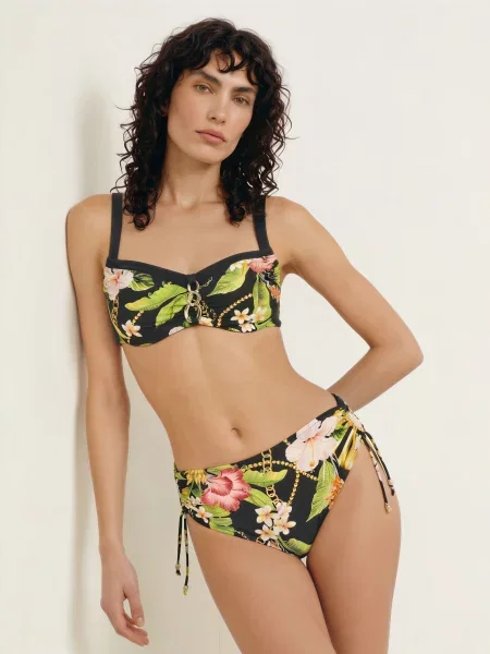 Charmline Bikiny S Kosticemi Imperial Tropics / tmavě žlutá / světle zelená černá