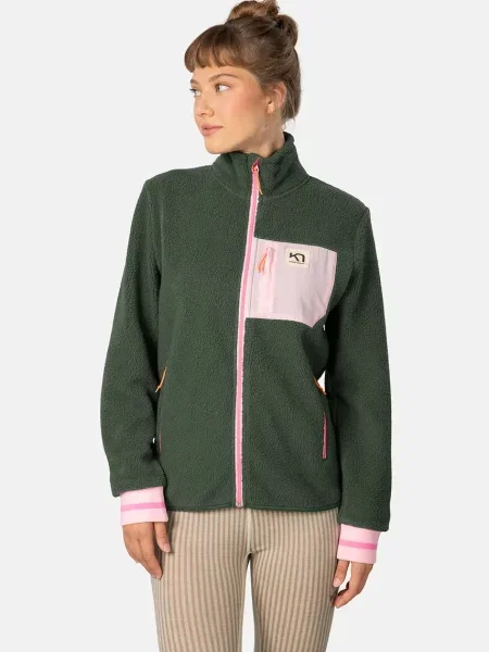 Dukserica od flisa Kari Traa ROTHE bez uzorka zelena