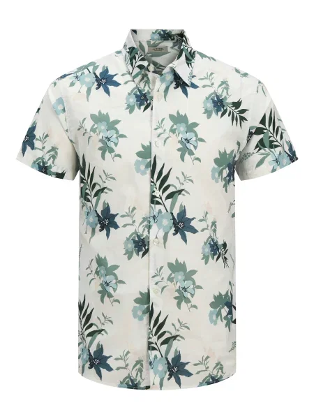 JJ Rebel Cămașă JREBBASTIAN albastru deschis / verde petrol / verde închis alb