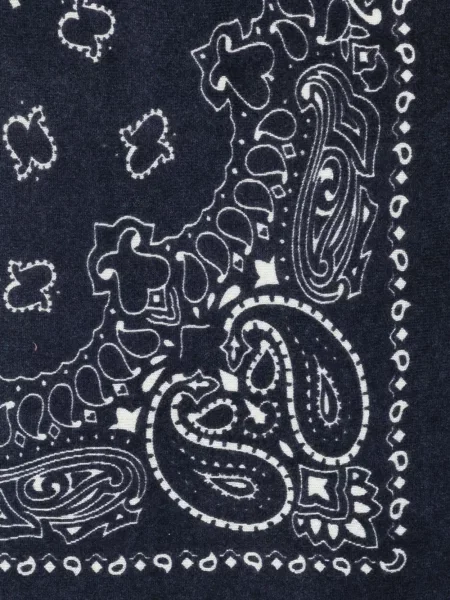 Κασκόλ Kujten με κρόσσια paisley μπλε